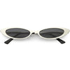 Retro 1990's Small Slim Flat Lens Metal Cat Eye Sunglasses C716