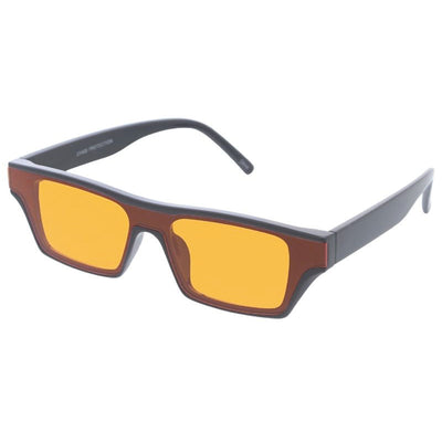Retro Rectangle Wide Cateye Monolens Sunglasses D326