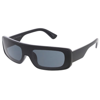 Gafas de sol futuristas con escudo rectangular envolvente D318 - Humo negro