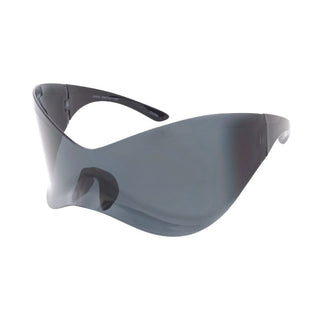 Oversize Rimless Sport Mask Goggle Sunglasses D330 - Black