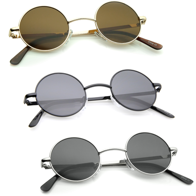 Retro 1970's Lennon Round Metal Sunglasses 9014 3-Pack
