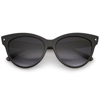 Gafas de sol tipo ojo de gato extragrandes con montura insertada y punta puntiaguda 8462 - Negro brillante