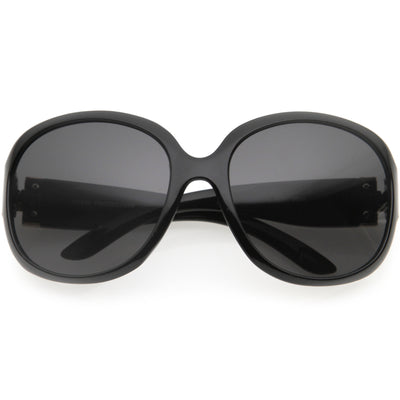 Polished Neutral Colored Lenses Rounded Oversize Sunglasses D173