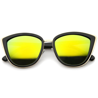 Oversize Women's Flash Mirror Lens Cat Eye Sunglasses A286