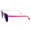 Neon Retro Half Frame Horned Rim Mirror Lens Sunglasses  9333