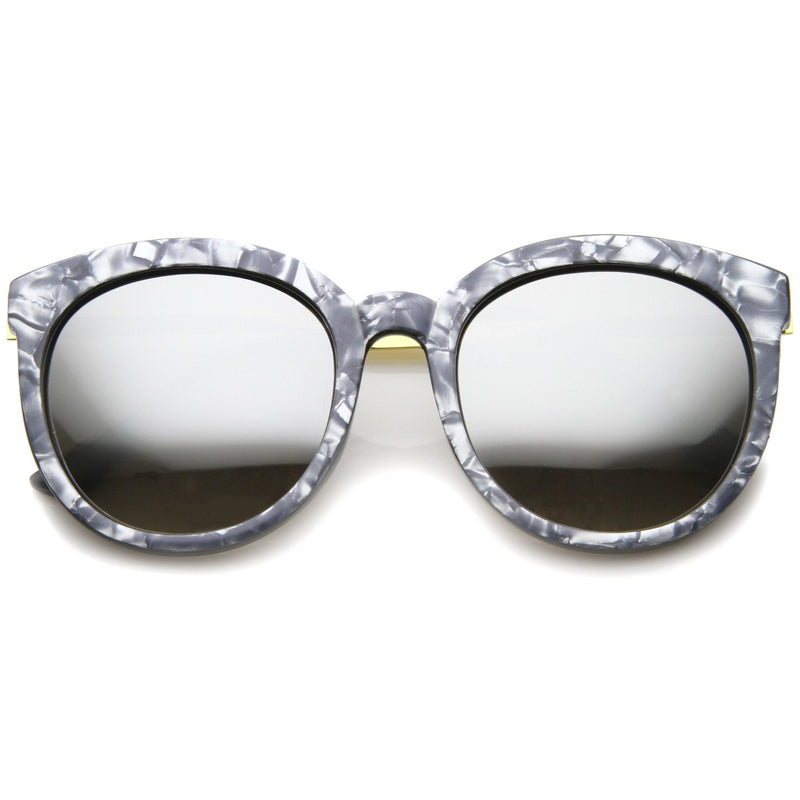 Oversize Women's Marble Cat Eye Mirrored Lens A242
