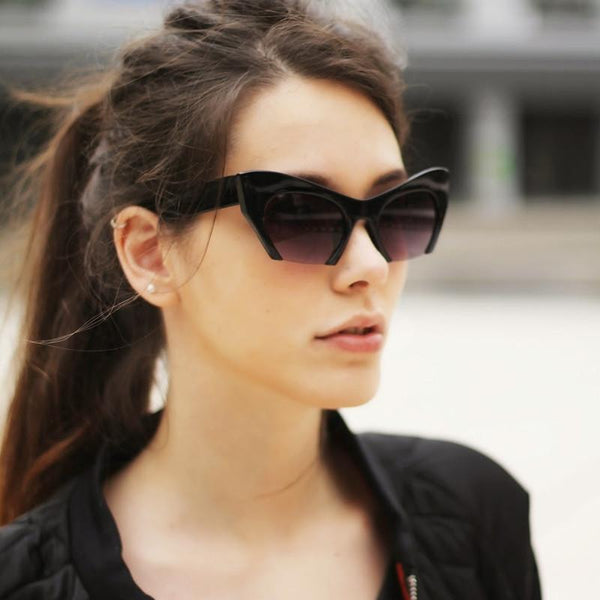 Womens Fashion Modern Cat Eye Bottom Cut Sunglasses - zeroUV
