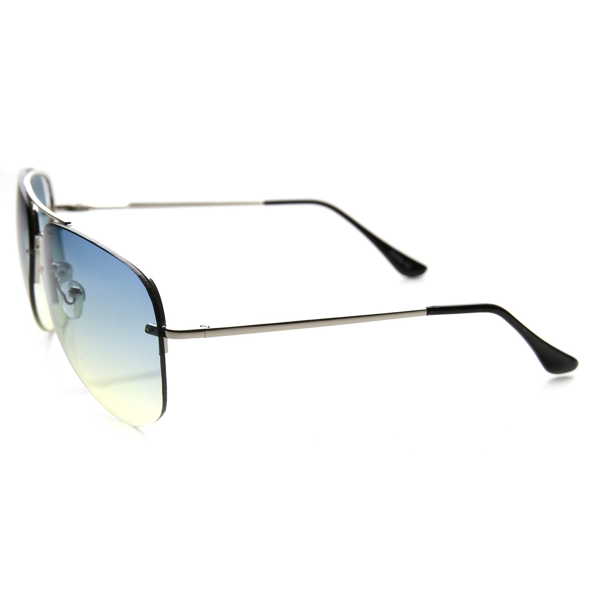 Ray-Ban aviator sunglasses in silver with blue fade lens