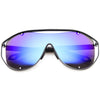 Retro Modern Mirrored Shield Lens Sunglasses A211