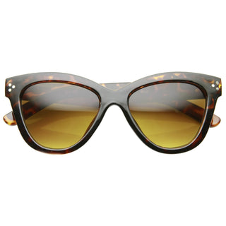 Gafas de sol elegantes retro con montura de ojo de gato afiladas para mujer 9593 - tortuga ámbar