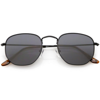 Gafas de sol retro Dapper Indie modernas con lentes geométricas planas C518 - Humo negro