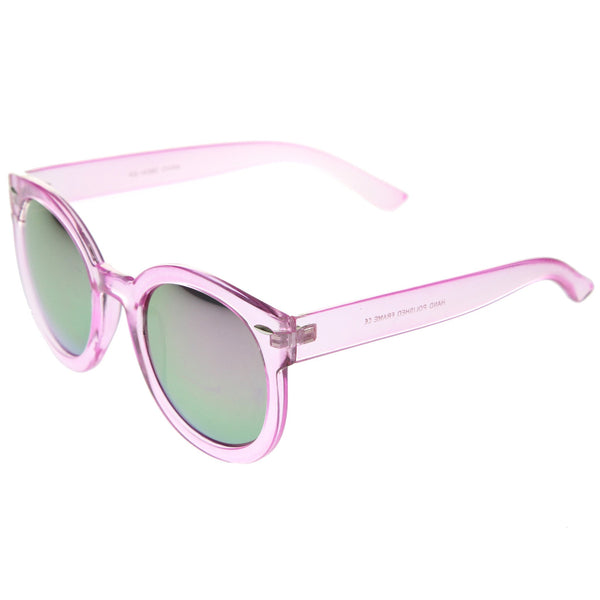 Women's Round Transparent Color Lens Sunglasses - zeroUV