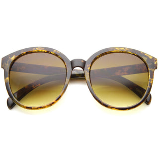 Gafas de sol P3 redondas con estampado de mármol para mujer A054 - Ámbar de mármol marrón