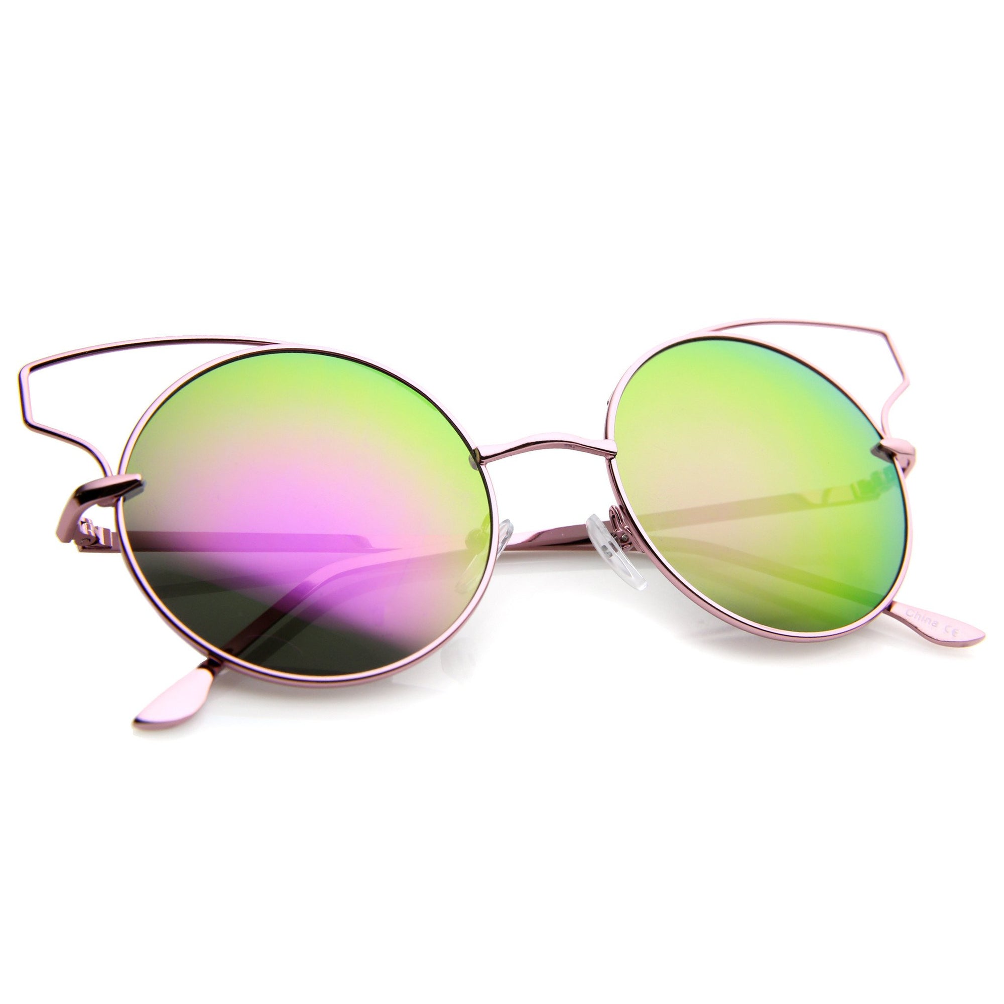 Diff Sunglasses Rose Tortoise Shell Oversize Rainbow Mirror Polarized Lens  – Contino