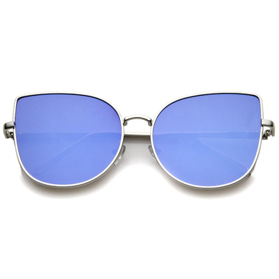 Oversize Modern Flat Mirror Lens Fat Eye Sunglasses A852