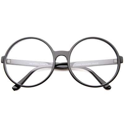 Retro Oversize Round Clear Lens Glasses A375