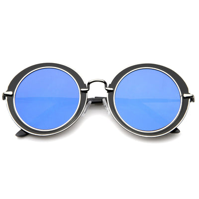 Retro Modern Flat Lens Oval Outline Sunglasses A484
