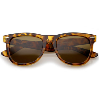 Gafas de sol clásicas con lentes polarizadas grandes y borde con cuernos 6105 - tortuga ámbar