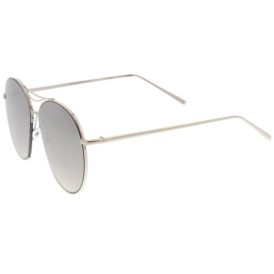 Oversize Thin Metal Mirrored Flat Lens Aviator Sunglasses A817