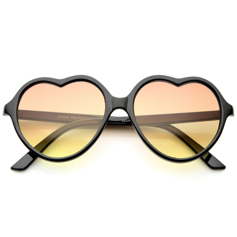 Women's Heart Shaped Gradient Lens Sunglasses A634