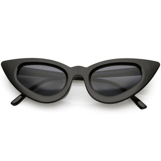 Gafas de sol estilo ojo de gato ovaladas retro festival para mujer C572 - Humo negro