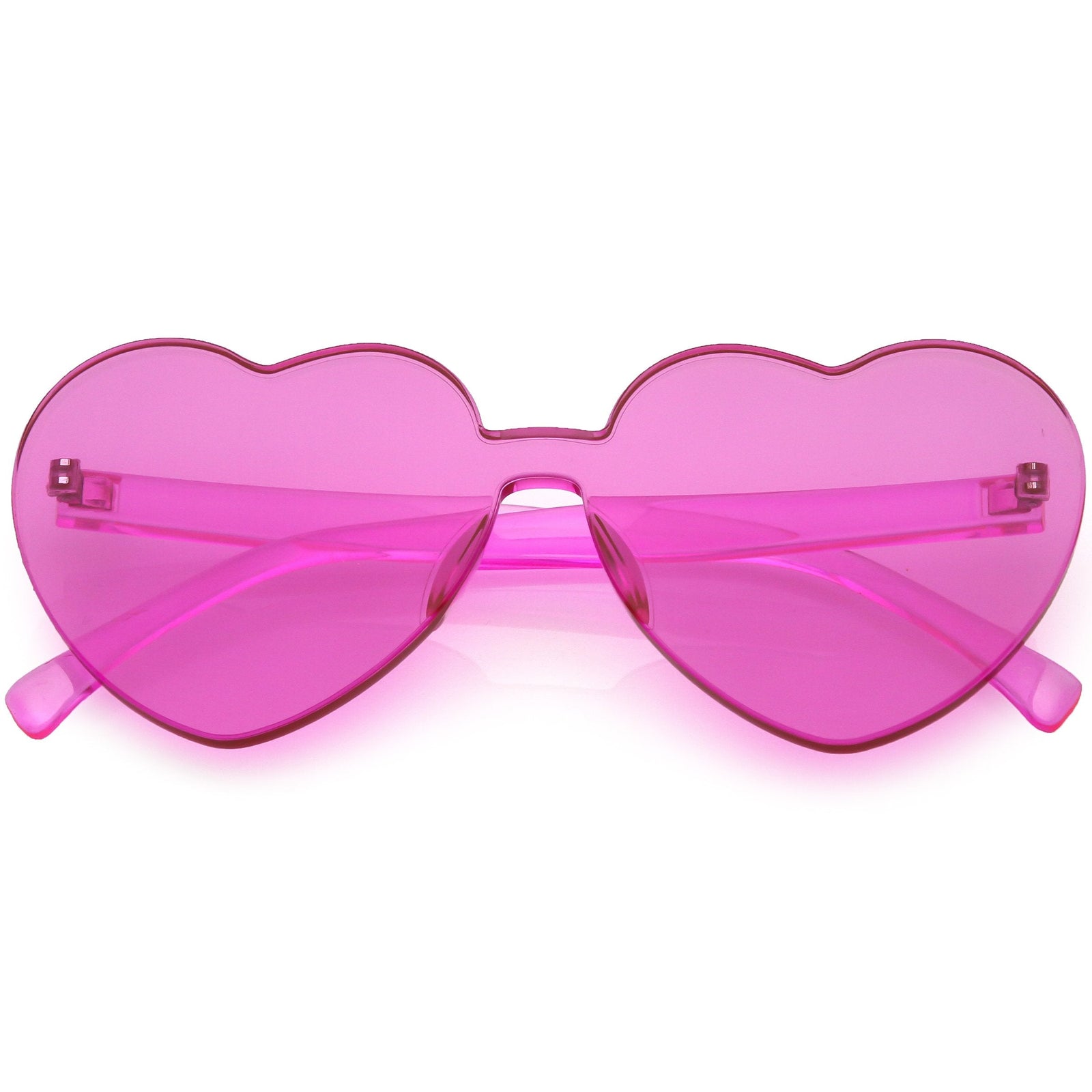 Women's Heart Shape Color Tone Monoblock Sunglasses C578