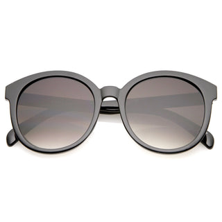 Gafas de sol retro con borde redondo y cuernos para mujer A467 - lavanda negra