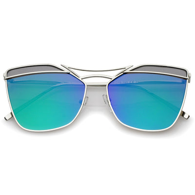 Women's Laser Cut Dual Flat Lens Sunglasses A968