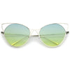 Oversize Women's Gradient Lens Wire Cat Eye Sunglasses A943