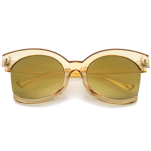 Women's Oversize Side Cut Transparent Sunglasses - zeroUV