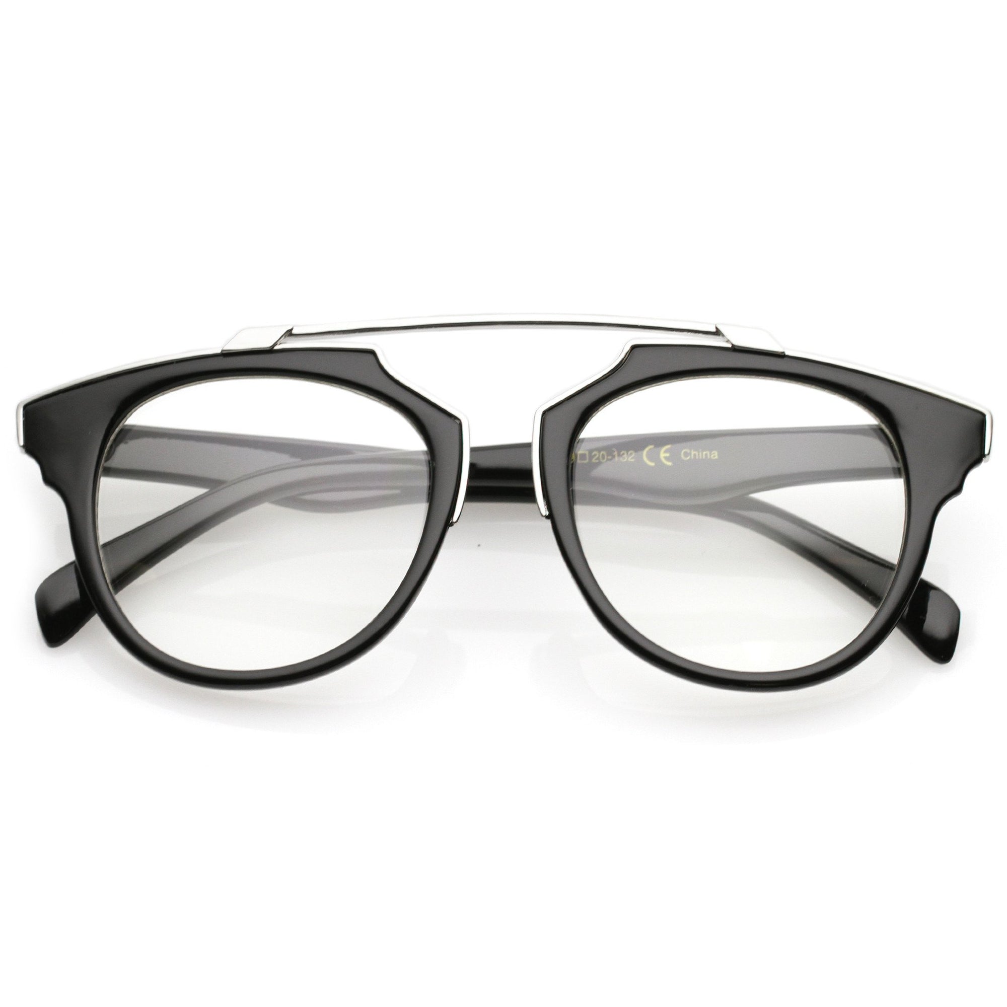 Modern Fashion Horned Rim Clear Lens Glasses - zeroUV