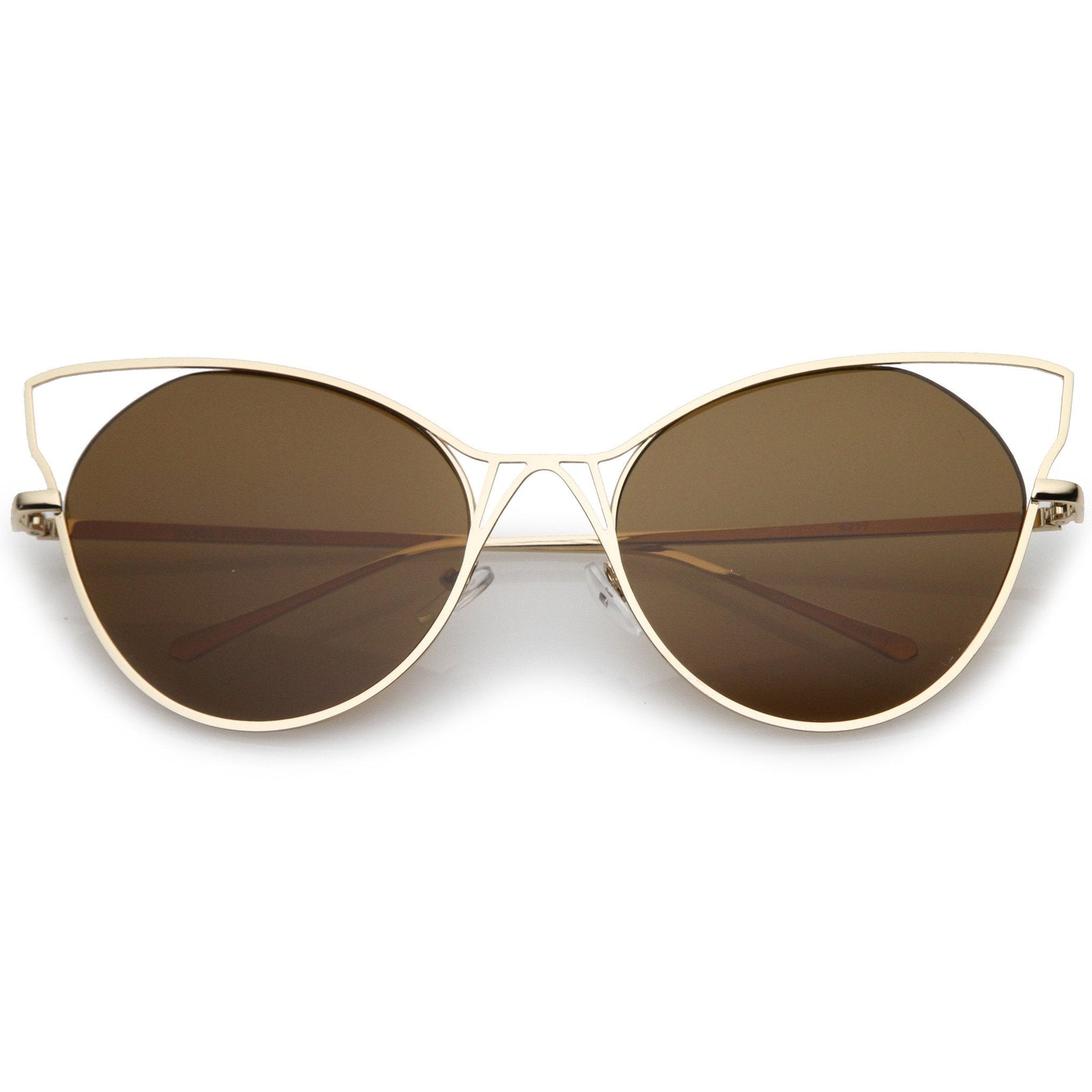 Women's Oversize Laser Cut Round Cat Eye Sunglasses A934