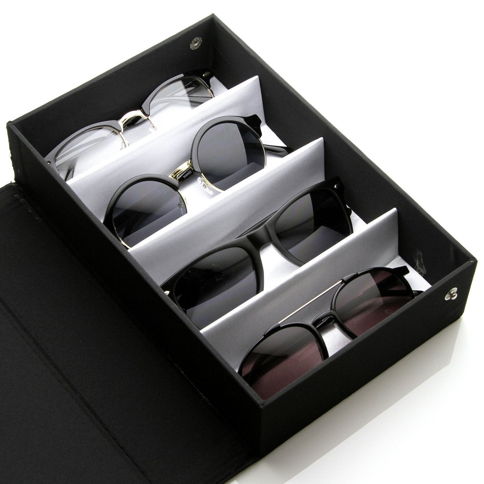 Vinyl Display Eye Wear Sunglasses Travel Carrying Case 4 Piece 1013