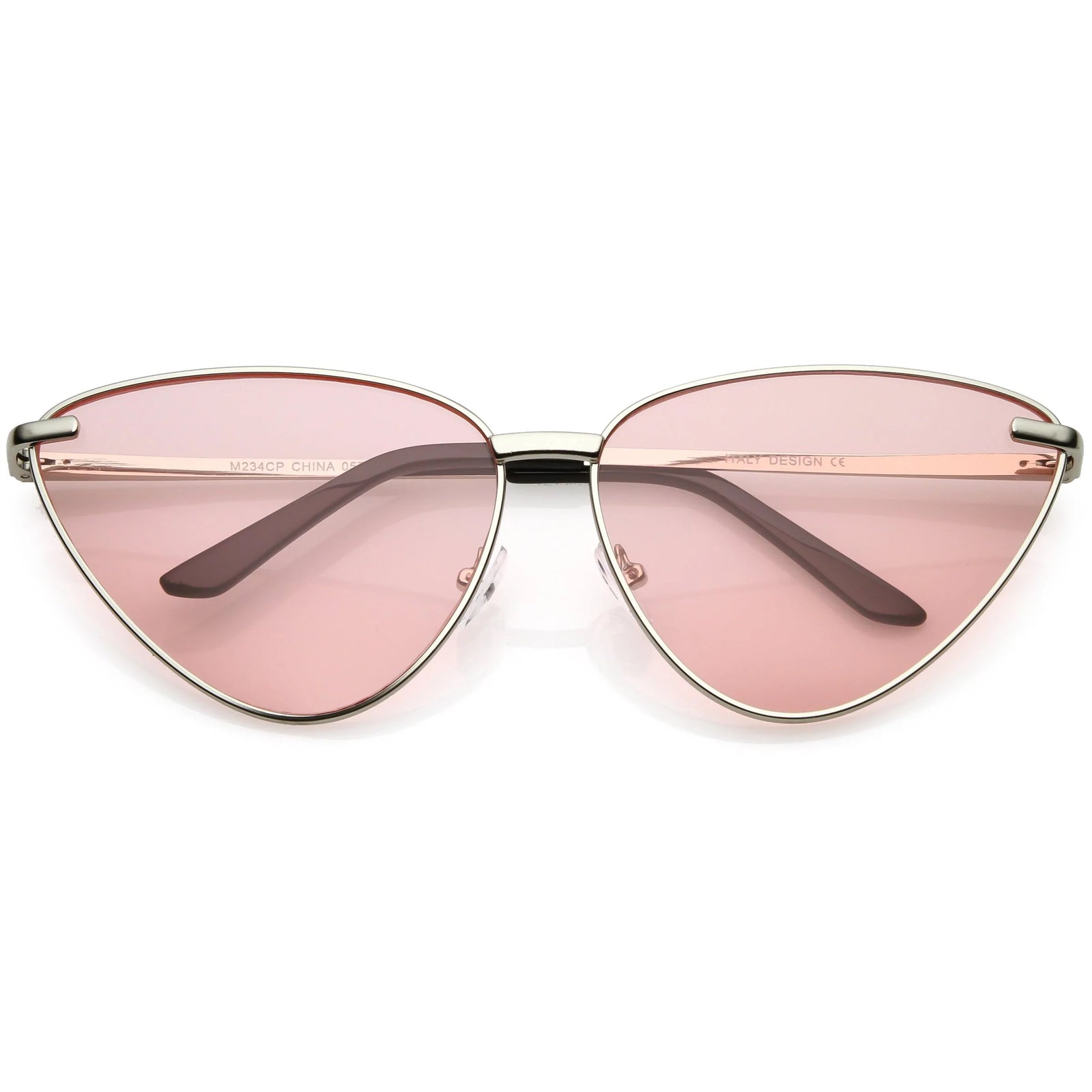 Women's Oversize Color Tone Metal Cat Eye Sunglasses C627