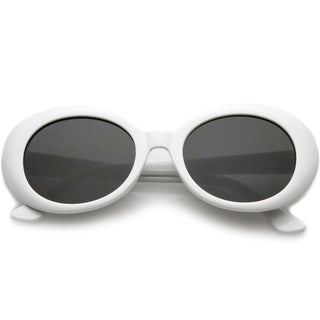 Gafas de sol ovaladas de gran tamaño con brazos cónicos retro de 53 mm C383 - Humo blanco