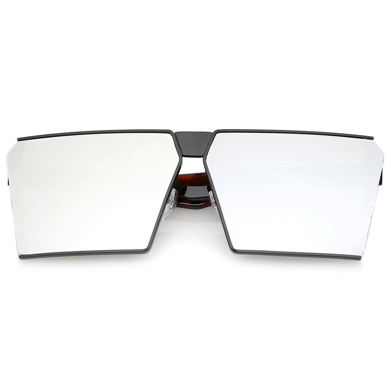 Matte Black Tortoise Silver Mirror