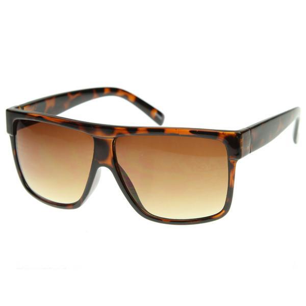 Retro Mens Super Flat Top Horned Rim Sunglasses 8493