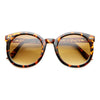 Women's Oversize Metal Pattern Cut Out Temple Round Sunglasses 9604
