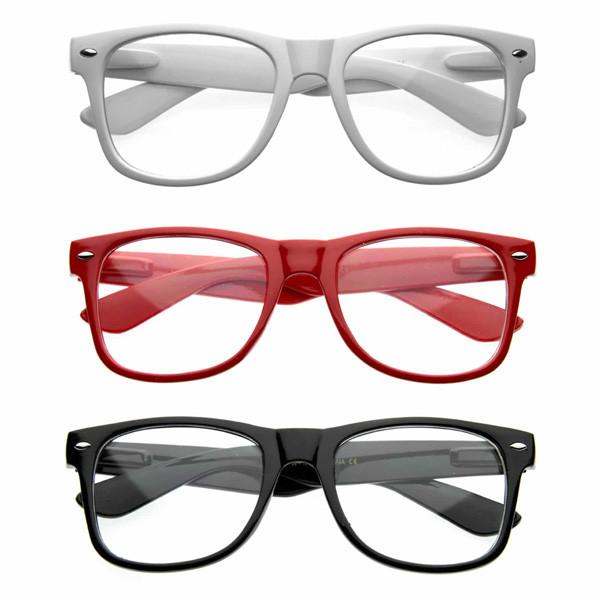 Retro Nerd Geek Clear Lens Horned Rim Glasses 2873 [3 Pack]