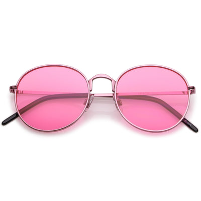 Retro Fashion Round Color Tone Colors Flat Lens Sunglasses C437