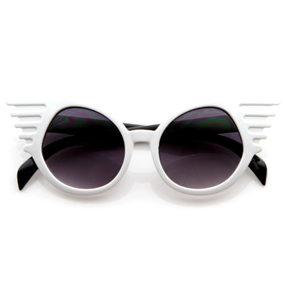 Trendy Unique Fashion Angel Wings Round Sunglasses 8581