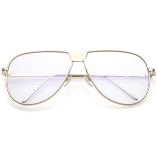 Gafas con parte superior plana y lentes transparentes retro de gran tamaño C350 - Oro Claro