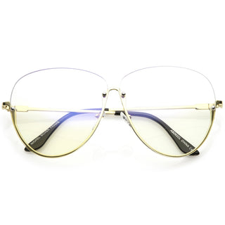 Gafas extragrandes con lentes transparentes sin montura para mujer C294 - Oro Claro