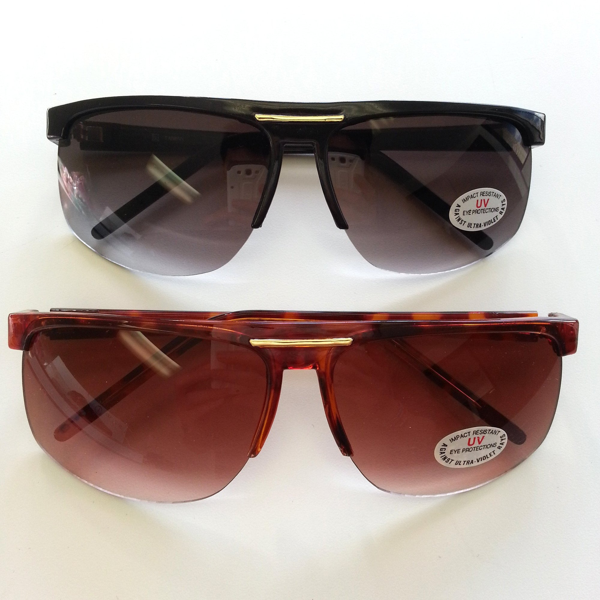 Retro 1970's Plastic Half Frame Sports Sunglasses