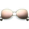 Women's Oversize Low Temple Mirrored Flat Lens Sunglasses C212