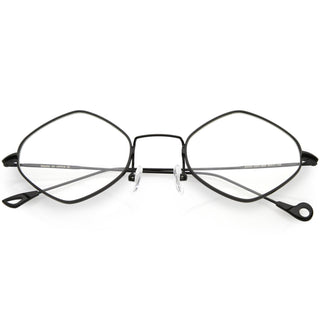 Gafas de lentes transparentes con forma de diamante pequeño, estilo retro, de primera calidad, estilo años 90, C500 - Negro Claro