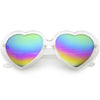 Women's Heart Shape Flash  Mirror Rainbow Lens Sunglasses 9492