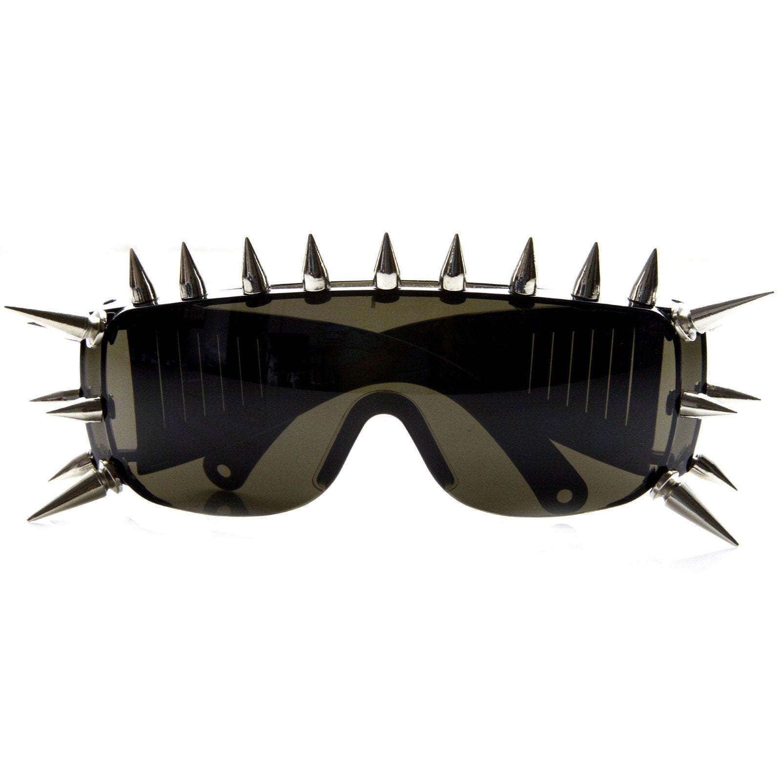 Ultra Punk Spiked Fashion Shield Sunglasses 8886