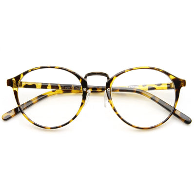 Vintage Dapper Indie Fashion Clear Lens Round Glasses 8768
