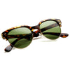 Vintage European Dapper Half Frame Round Horned Rim Sunglasses 8819